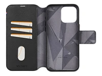 Decoded Core Collection Leather Flip Cover for iPhone 15 Pro Max - Black