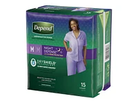 Depend Night Defense Adult Overnight Incontinence Underwear for Women - Blush - Medium - 15 Count