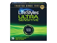 LifeStyles Ultra Sensitive Lubricated Latex Condoms - 36's