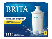 Brita Water Filter Pitcher Replacement Filters - 3s