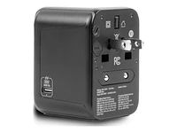 LOGiiX World Traveler XL 5 Output USB-A & USB-C Power Adapter - Black - LGX-13446