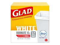 Glad White Garbage Bags with Freshscent - X-Small - 15L/52s