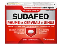 Sudafed Head Cold & Sinus Extra Strength Caplets - 24's