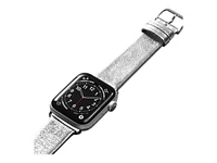 Laut METALLIC Leather Watch Strap for Apple Watch - 38/40mm - Silver - LAWSMESL