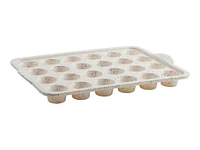 Trudeau Muffin Mold - White/Rainbow Granite - 24 Cup