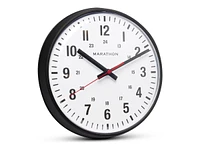 Marathon Analog Wall Clock - 25.5cm - Black