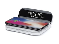 iHome Wireless Charger with Alarm Clock and USB Charging