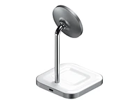 Satechi Magnetic Wireless Charging Stand - Aluminium/White - STWMCS2M