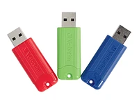 Verbatim 128GB Pinstripe USB 3.0 Flash Drive pack - 3's - 70390