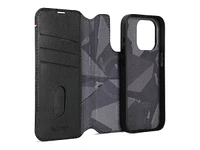 Decoded Core Collection Leather Flip Cover for iPhone 15 Pro - Black