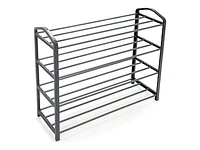 Smart Design 4-Tier Steel Shoe Rack - Light Gray