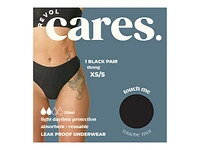 Revol Cares Thong Period Pants - Light Daytime Protection - Extra Small/Small - Black