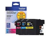 Brother LC103 3 Pack Colour Printer Ink Cartridges - LC1033PKS