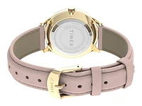 Timex Easy Reader 32mm Leather Strap Watch - Pink/Rose Gold-Tone/White - TW2V252009J