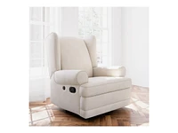 Storkcraft Serenity Wingback Upholstered Recline Armchair - Ivory