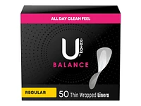 U by Kotex Balance Daily Wrapped Pantyliner - Regular - 50s