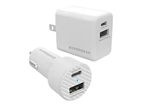 Hypergear Power Adapter Kit - AC Power Adapter & Car Power Adapter - White - 15408