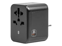 LOGiiX World Traveler XL 5 Output USB-A & USB-C Power Adapter - Black - LGX-13446