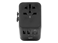 LOGiiX World Traveler XL USB-A & USB-C Power Adapter - Black - LGX-13529