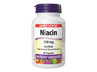 Webber Naturals No Flush Niacin Capsules - 500mg - 90s