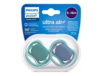 Philips Avent Ultra Air Pacifier Set - 6-18 Months - Deep Opal / Steel Blue - 2 pack