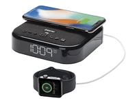 iHome Timebase II Dual-Charging Bluetooth Alarm Clock - Black - IBTW22B