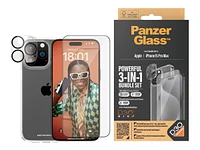 PanzerGlass 3-in-1 Pack Screen / Lens / Back Protector Kit for iPhone 15 Pro Max