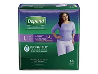 Depend Night Defense Incontinence Underwear for Women - Overnight Absorbency - Large - 14 Count