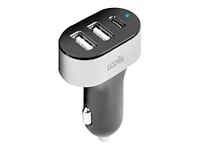 LOGiiX Power Lite XL - Car Power Adapter - 2 x USB, 1 x USB-C - Graphite Grey - LGX13113