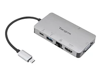Targus USB-C Docking Station - DisplayPort Alt Mode - 4K HDMI/VGA - 100W PD Pass-Thru - Silver - DOCK419USZ