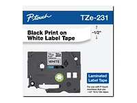 Brother Adhesive Laminated Tape - Black on White - TZE231