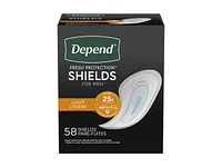 Depend Shields Incontinence Liners for Men - Light Absorbency - 58 Count