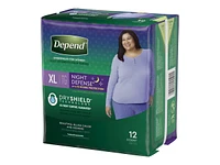 Depend Night Defense Incontinence Underwear for Women - Overnight Absorbency - Extra Large - 12 Count