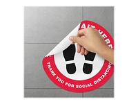 Avery Self-Adhesive Vinyl Sign - Social Distancing - 267mm/5pk