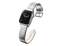 Laut METALLIC Leather Watch Strap for Apple Watch - 38/40mm - Silver - LAWSMESL