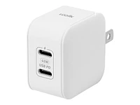 LOGiiX Power Cube 45 Duo 2 x USB-C Power Adapter - White - LGX-13500