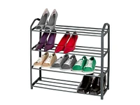 Smart Design 4-Tier Steel Shoe Rack - Light Gray