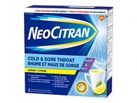 NeoCitran Cold & Sore Throat Night - Lemon - 10s