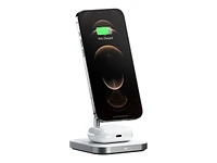 Satechi Magnetic Wireless Charging Stand - Aluminium/White - STWMCS2M