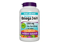 Webber Naturals High Potency Omega-3-6-9 Softgels - 1200mg - 150s