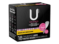 U by Kotex Balance Daily Wrapped Pantyliner - Regular - 18s