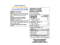 Today by London Drugs - Whole Cashews - Roasted & Unsalted - 350g