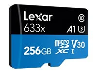 Lexar High-Performance 633x MicroSD Card - Black / Blue - 256GB - LSDMI256BBNL633A