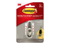 3M Command Self-Adhesive Hook - Brushed Nickel - Large - 17037MBN-EF