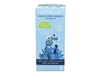 Natracare 100% Certified Organic Cotton Tampons with Applicator - Regular - 16s