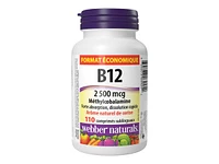 Webber Naturals Vitamin B12 Methylcobalamin Sublingual Tablets - 2500mcg - 110's