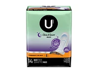 U by Kotex Clean & Secure Maxi Sanitary Pads - Overnight - 14's