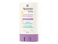 Aveeno Baby Sensitive Skin Mineral Sunscreen Stick - SPF 50 - 13g