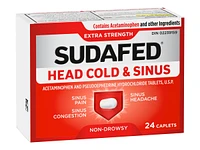 Sudafed Head Cold & Sinus Extra Strength Caplets - 24's