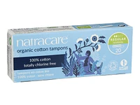 Natracare 100% Certified Organic Cotton Tampons - Regular - 20s